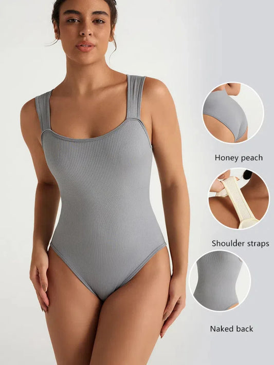 Sleeveless Knit Seamless Bodysuit Fitness Yoga Training