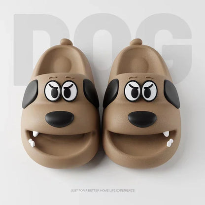 Catroon Dog Thick Slippers Soled Non Slip