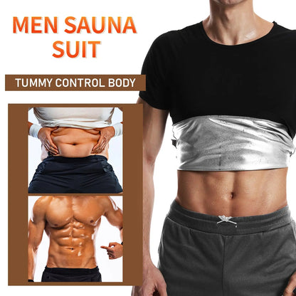 Men's Short Sleeve Sauna Shirt Sweat Suit