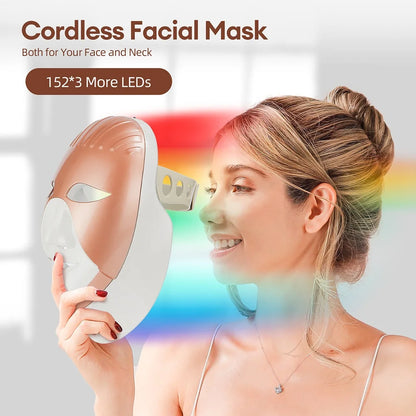 Wireless 7 Colors LED Face Neck Mask