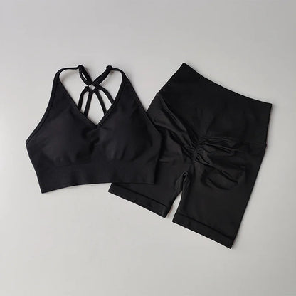 2 Pcs Yoga Sets Women High Waist