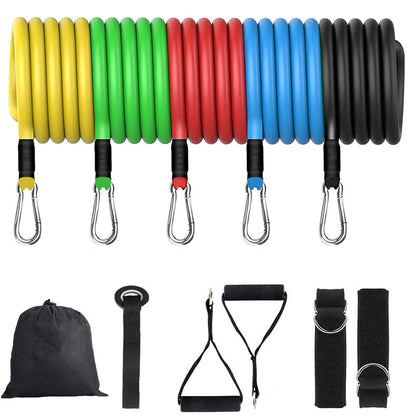 11 pciece Latex resistance Pull bands rope