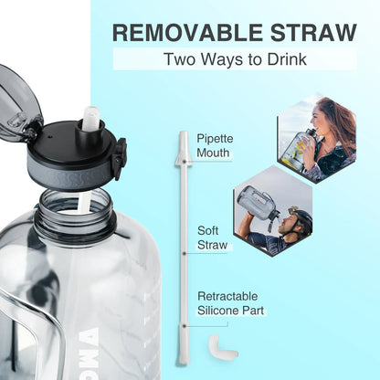 3 Liter Water Bottles with Times to Drink